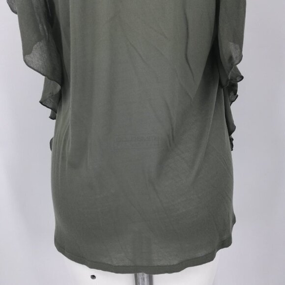 Hinge Sheer Green Ruffle Top Size S - Picture 13 of 13
